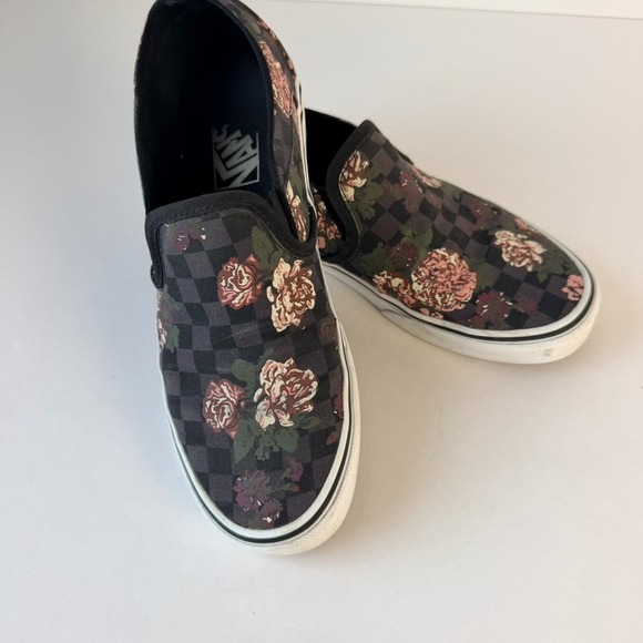 Vans Shoes - VANS Womens Floral Checkerboard Asher Skate Shoes Size 7.5 Slip On